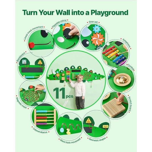 Premium Montessori Wall Panel With Dinosaur Theme For Kids - ToylandEU