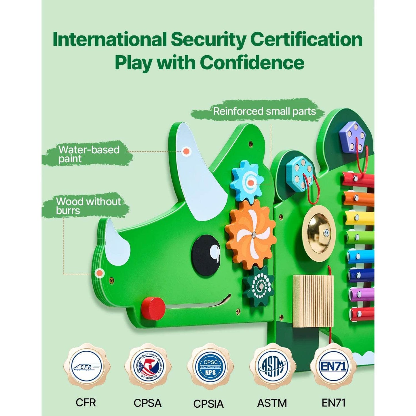 Premium Montessori Wall Panel With Dinosaur Theme For Kids - ToylandEU