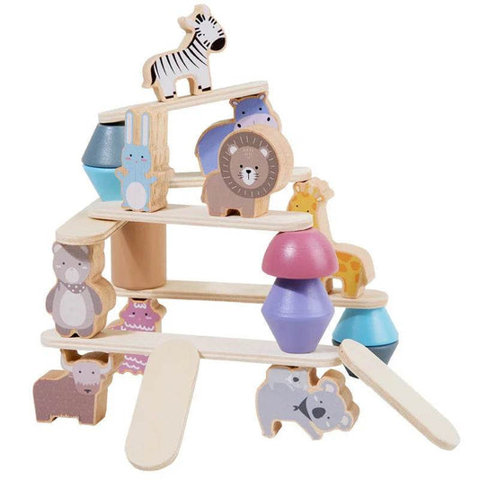 Premium Montessori Wooden Balance Toy with Animal Shapes for Preschoolers Learning Fine Motor Skills - ToylandEU