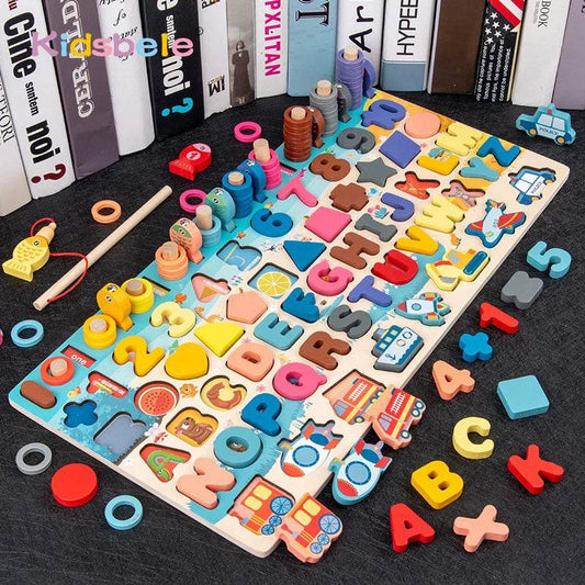 Premium Montessori Wooden Learning Toys for Toddlers with Magnetic Shape Sorter and Counting Game for Preschool Education - ToylandEU
