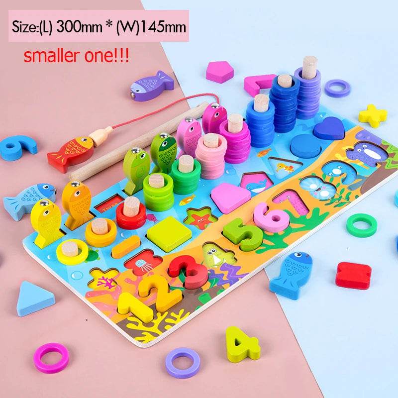 Premium Montessori Wooden Learning Toys for Toddlers with Magnetic Shape Sorter and Counting Game for Preschool Education - ToylandEU