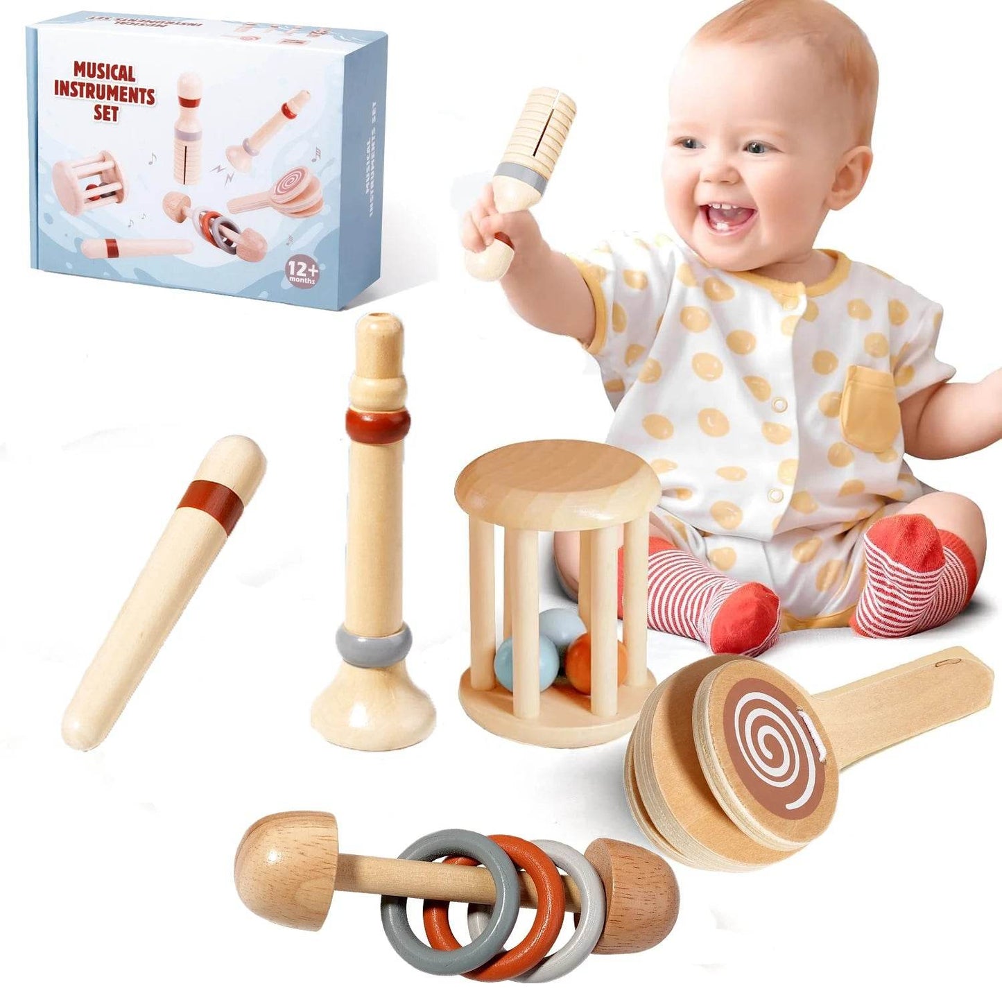 Premium Montessori Wooden Percussion Instruments Set for Toddlers Age 3 to 6 Years Educational Music Toys - ToylandEU