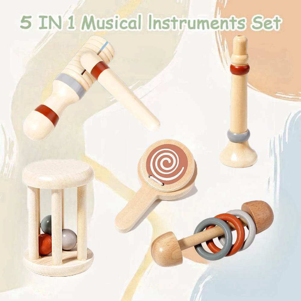 Premium Montessori Wooden Percussion Instruments Set for Toddlers Age 3 to 6 Years Educational Music Toys - ToylandEU