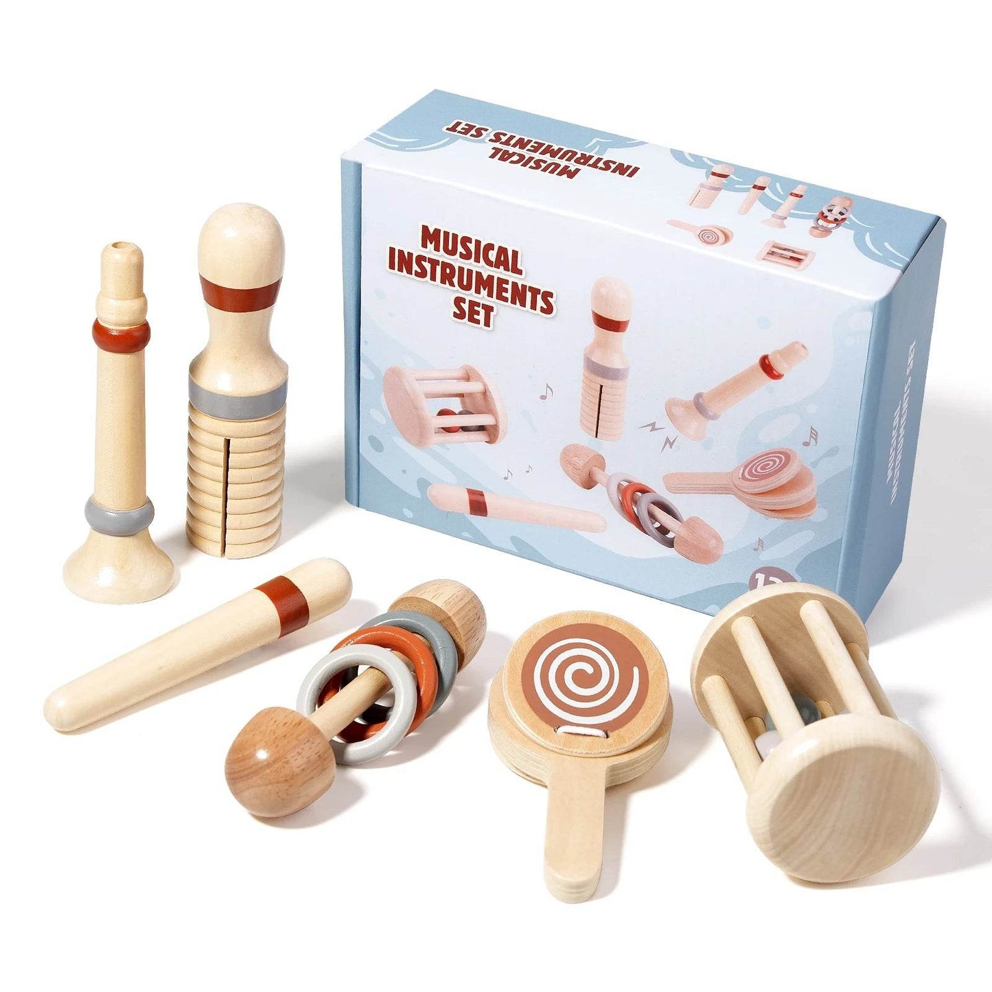 Premium Montessori Wooden Percussion Instruments Set for Toddlers Age 3 to 6 Years Educational Music Toys - ToylandEU