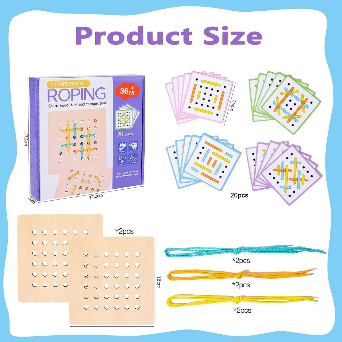 Premium Montessori Wooden Threading Activity Puzzle with Animal Theme for Developing Fine Motor Skills in Children Aged 3 to 6 - ToylandEU