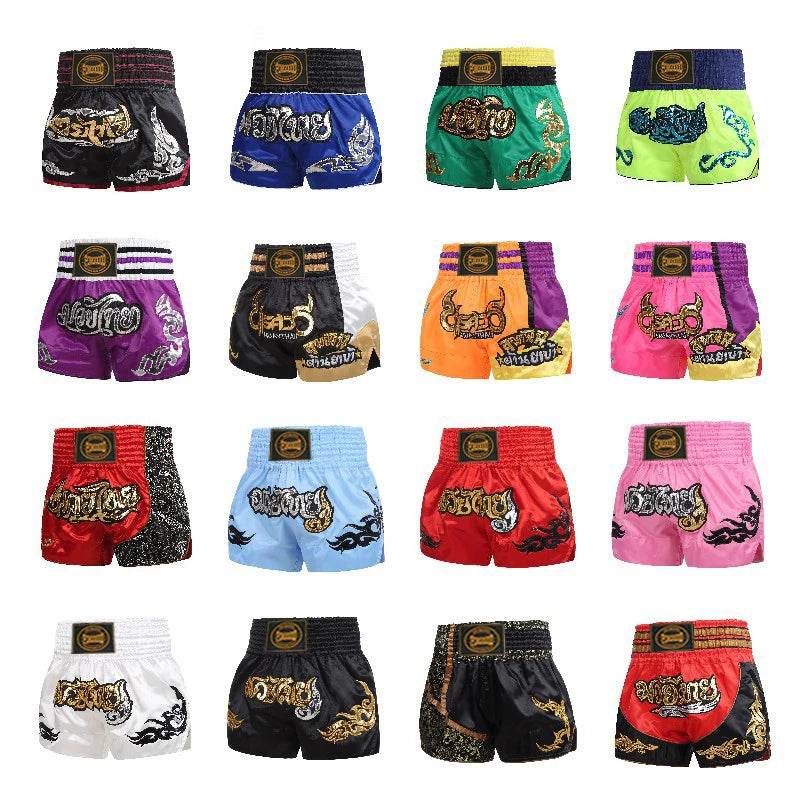 Premium Muay Thai Shorts Embroidered Unisex Fight Wear - ToylandEU