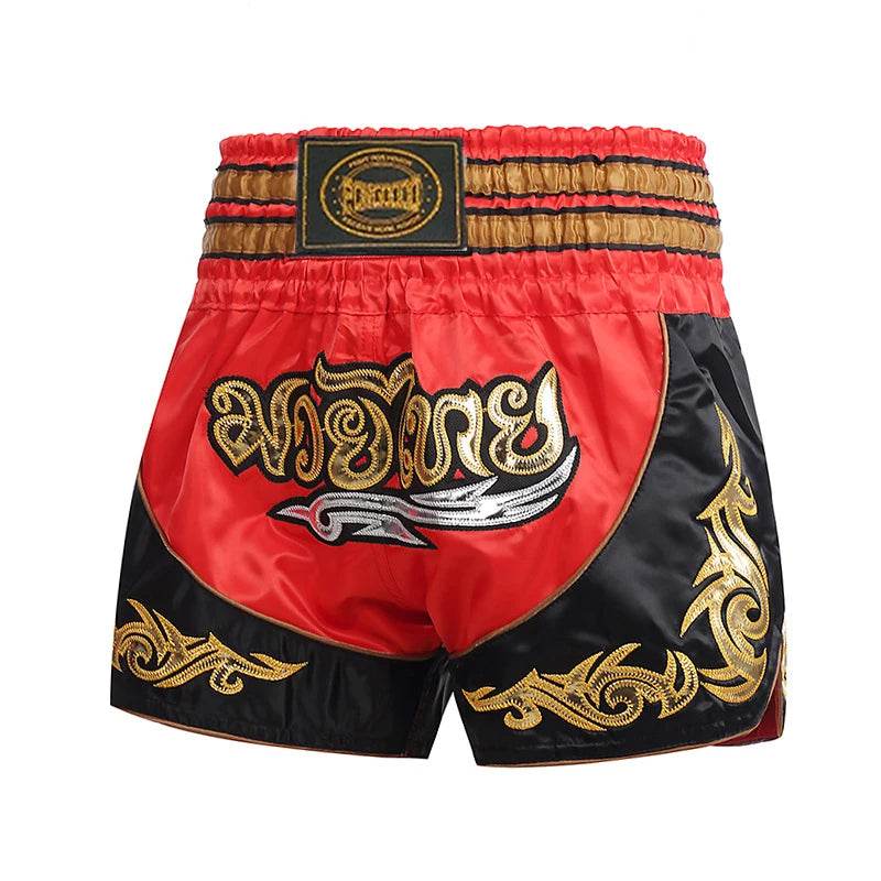 Premium Muay Thai Shorts Embroidered Unisex Fight Wear - ToylandEU