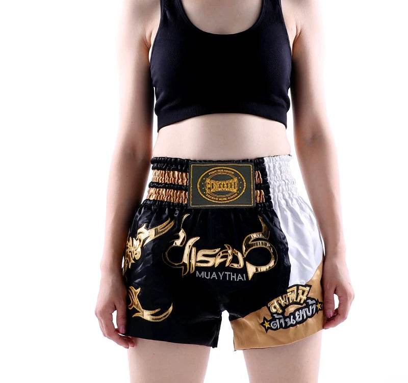 Premium Muay Thai Shorts Embroidered Unisex Fight Wear - ToylandEU