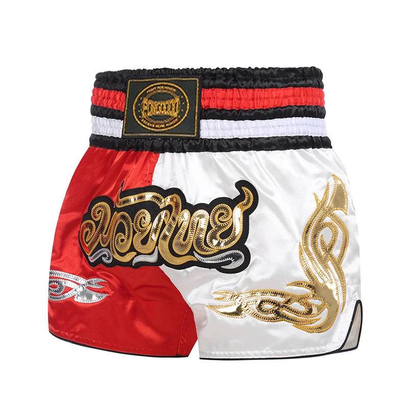 Premium Muay Thai Shorts Embroidered Unisex Fight Wear - ToylandEU