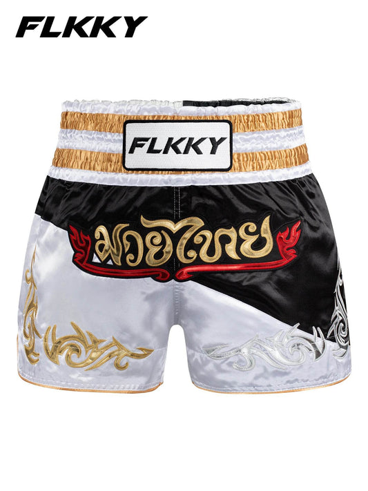 Premium Muay Thai Shorts Unisex Embroidered Color Contrast - ToylandEU
