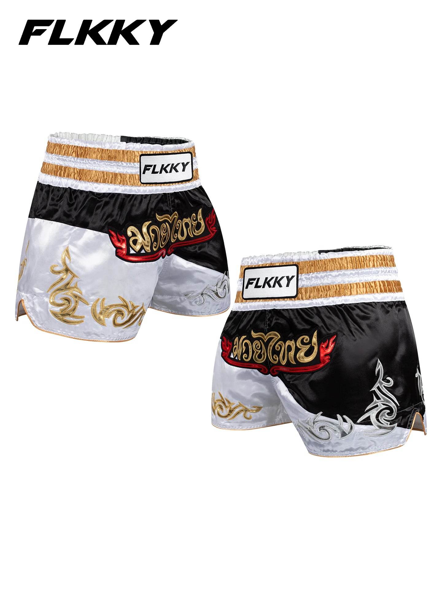 Premium Muay Thai Shorts Unisex Embroidered Color Contrast - ToylandEU