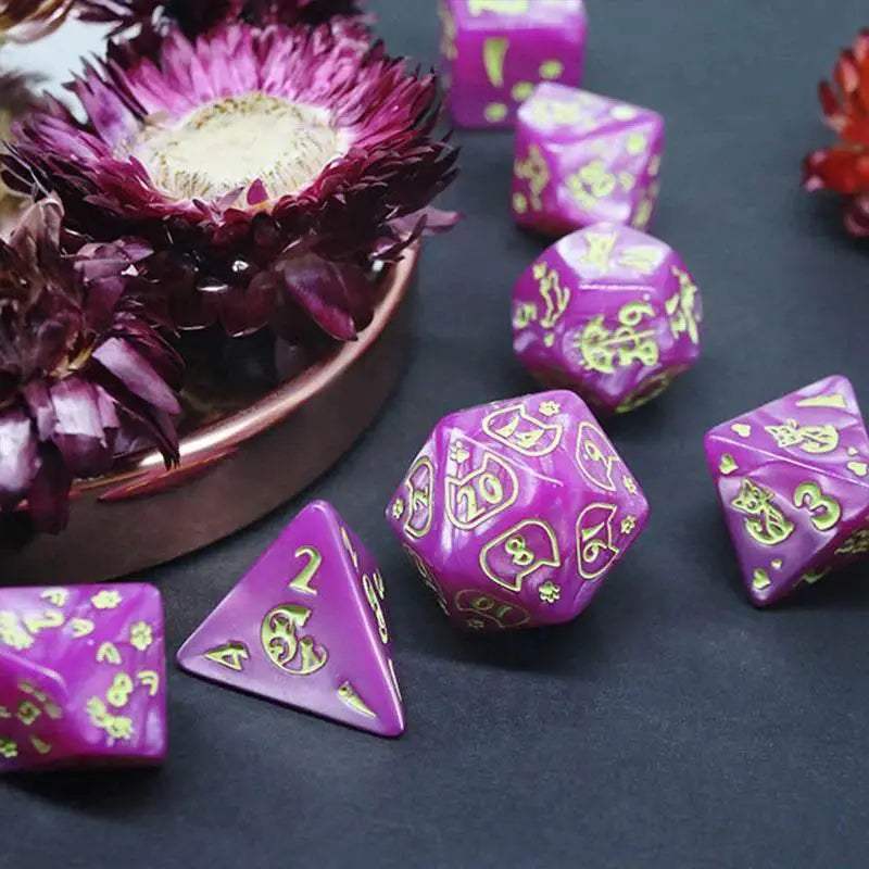 Premium Multi-Sided Gem Dice Set For RPG Enthusiasts With Vibrant Random Colors - ToylandEU