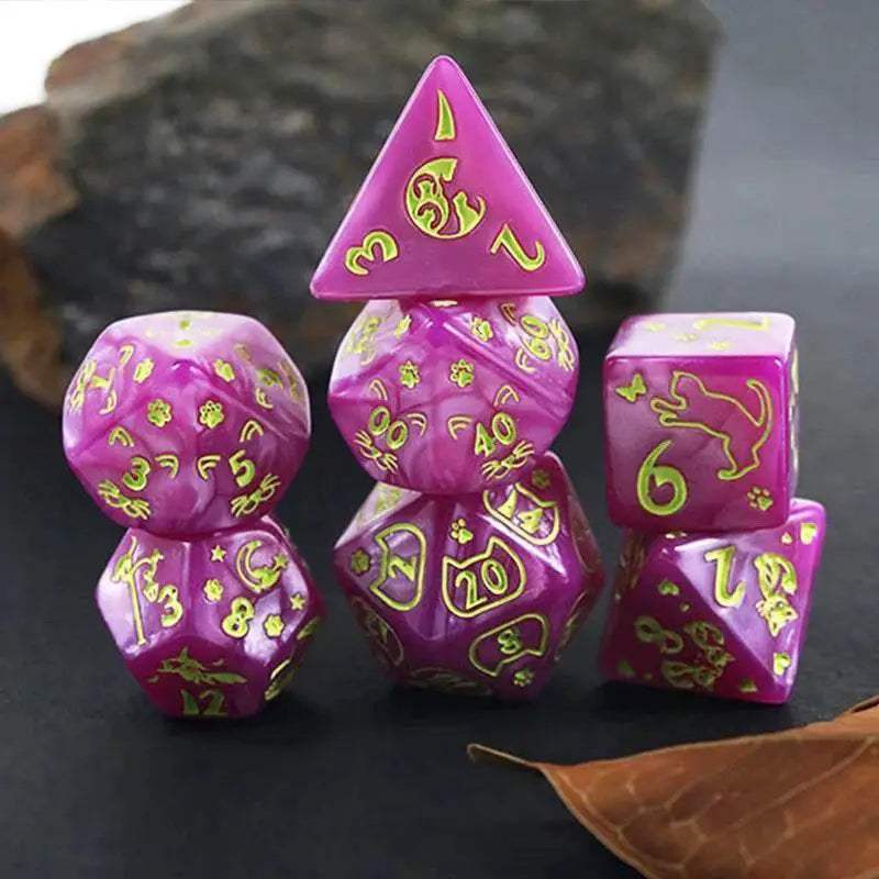 Premium Multi-Sided Gem Dice Set For RPG Enthusiasts With Vibrant Random Colors - ToylandEU