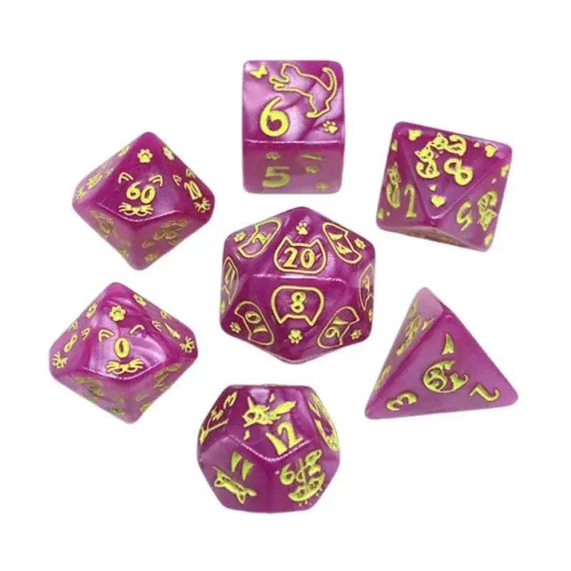 Premium Multi-Sided Gem Dice Set For RPG Enthusiasts With Vibrant Random Colors - ToylandEU