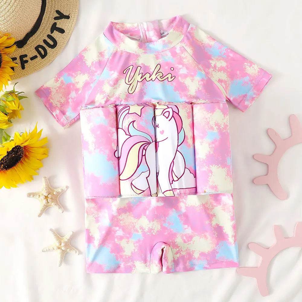 Premium One Piece Swimsuit With Buoyancy Cartoon Print Kids - ToylandEU