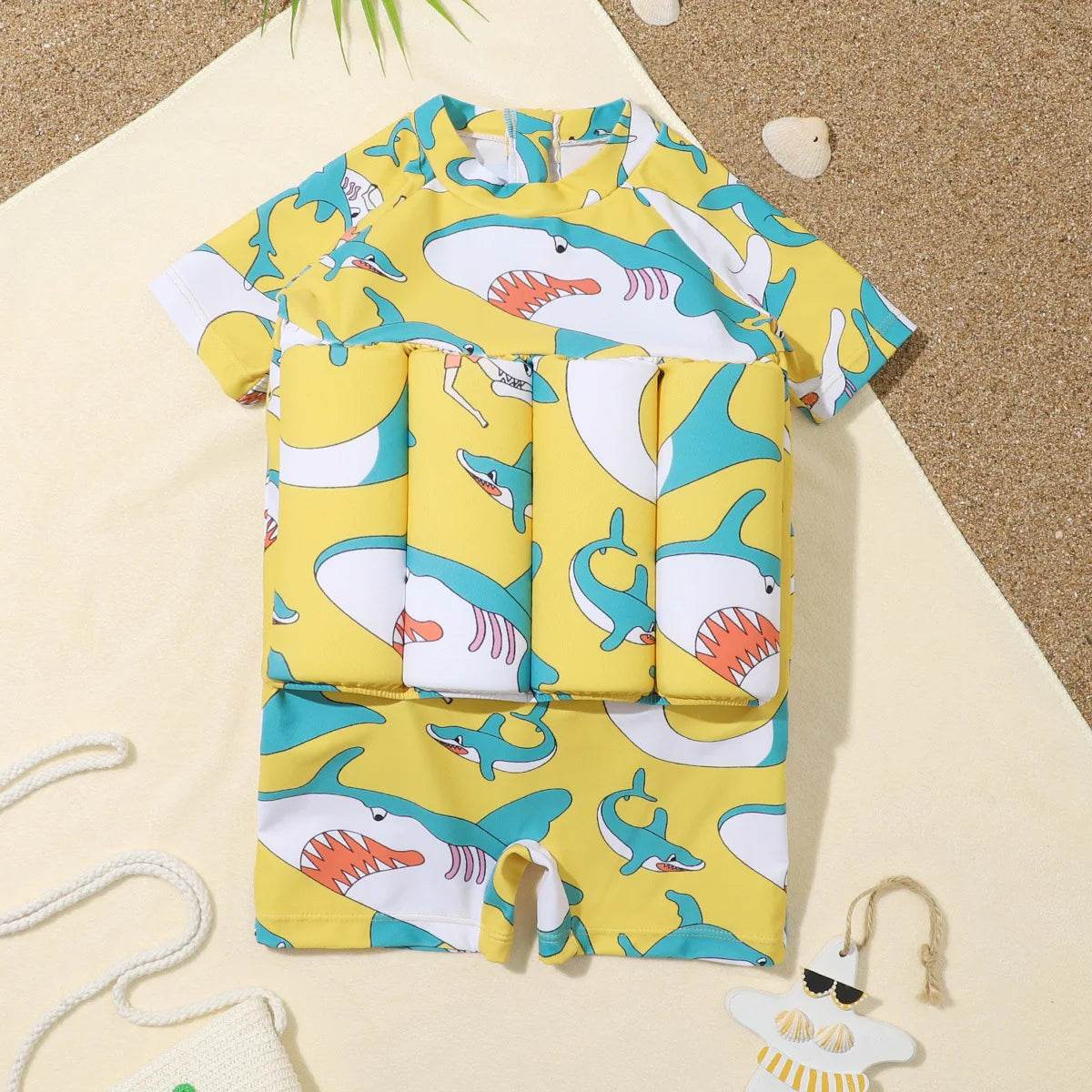 Premium One Piece Swimsuit With Buoyancy Cartoon Print Kids - ToylandEU