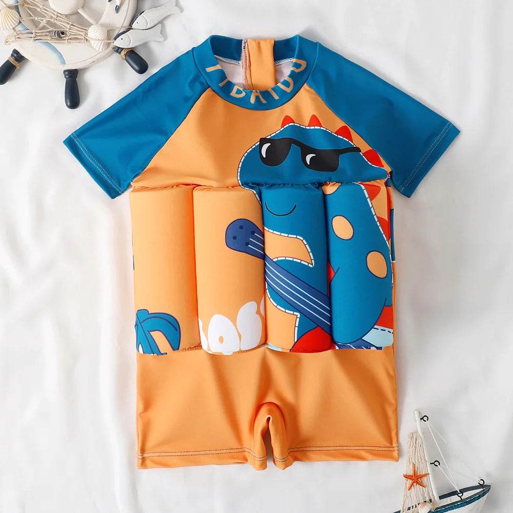 Premium One Piece Swimsuit With Buoyancy Cartoon Print Kids - ToylandEU