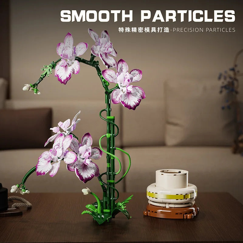 Premium Orchid Building Blocks Set Lego Compatible 696 Pieces Botanical Collection For Adults Valentines Day Gift - ToylandEU