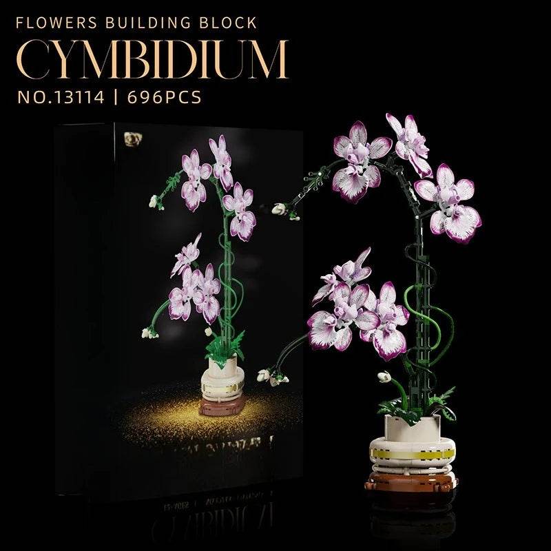 Premium Orchid Building Blocks Set Lego Compatible 696 Pieces Botanical Collection For Adults Valentines Day Gift - ToylandEU