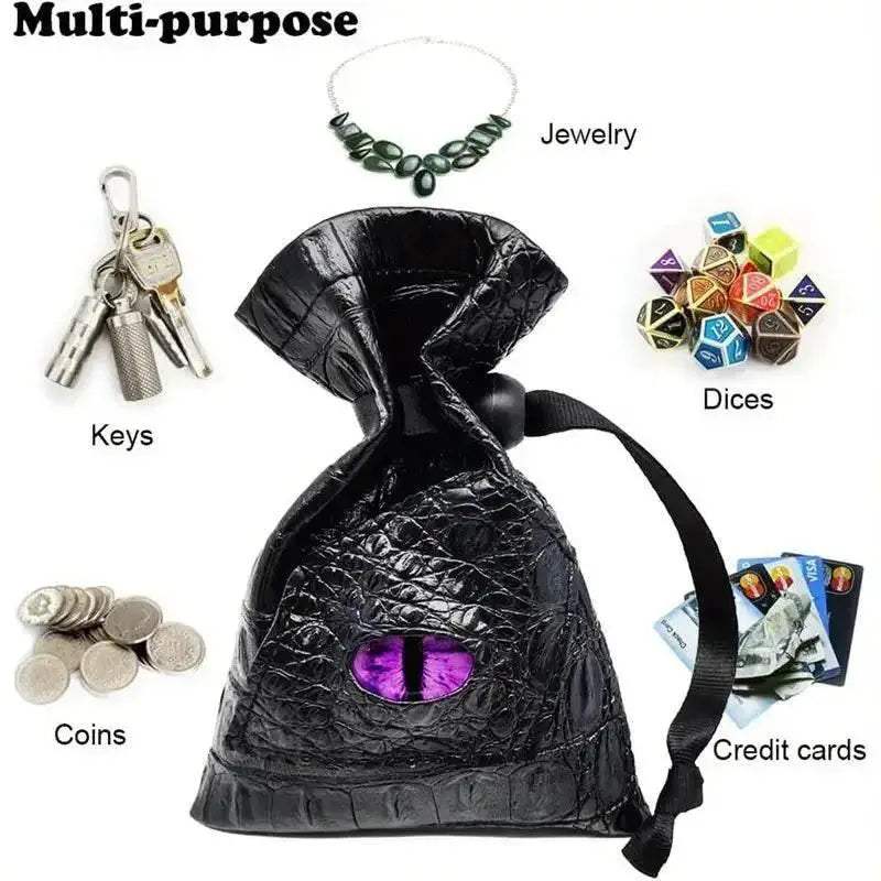 Premium PU Leather Dice Bag with Dragon Eye Design for Dungeons and Dragons Players and Tarot Enthusiasts - ToylandEU