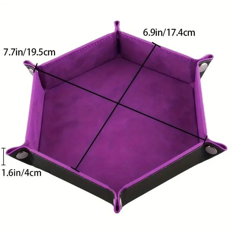 Premium PU Leather Folding Dice Storage Tray with Velvet Interior for Tabletop Game Enthusiasts - ToylandEU