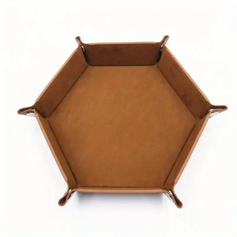 Premium PU Leather Folding Dice Storage Tray with Velvet Interior for Tabletop Game Enthusiasts - ToylandEU