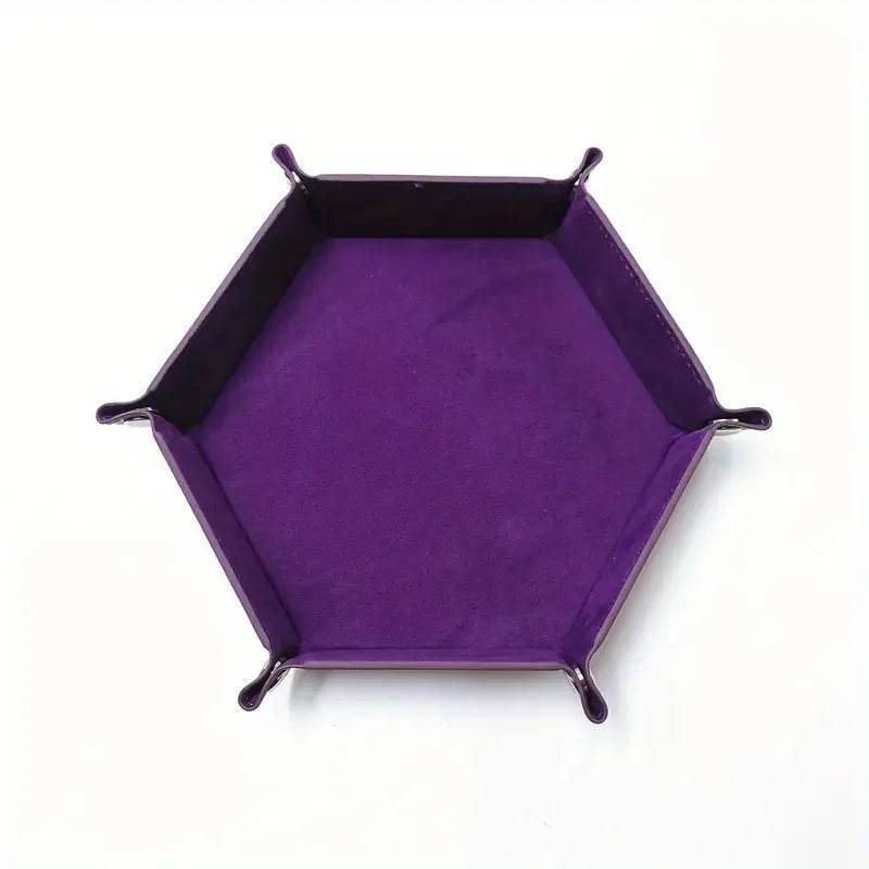 Premium PU Leather Folding Dice Storage Tray with Velvet Interior for Tabletop Game Enthusiasts - ToylandEU