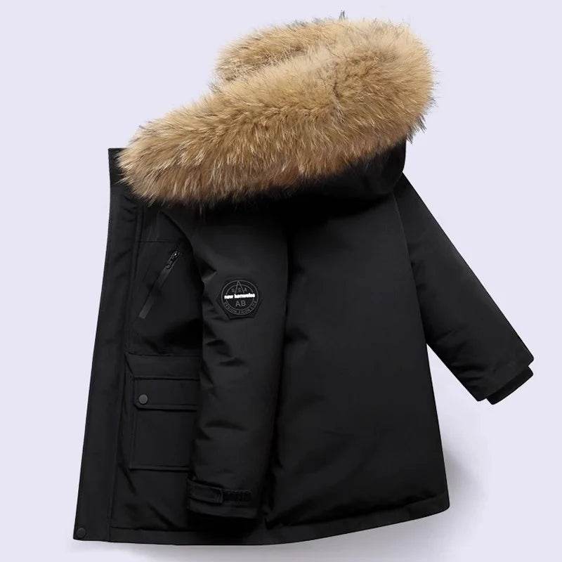 Premium Padded Jacket Hooded Parka With Fur Collar Kids - ToylandEU