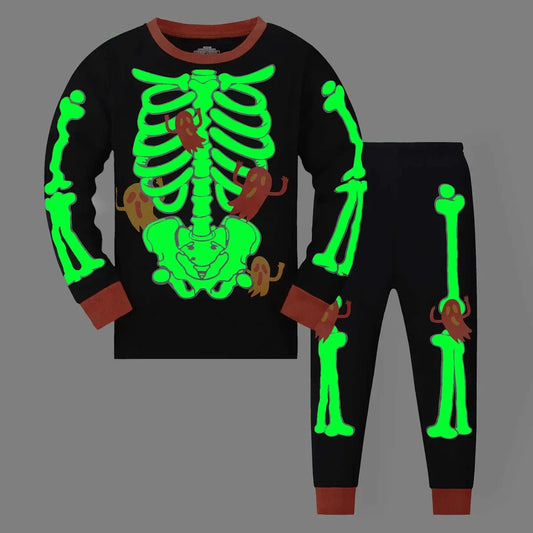 Premium Pajama Set Halloween Themed Glow In The Dark For Boys Aged 2 To 9 - ToylandEU