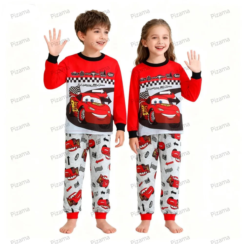 Premium Pajama Sets 100 Percent Cotton Pixar McQueen Print For Boys Aged 2 To 7 Years Disney Sleepwear - ToylandEU