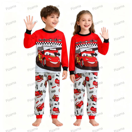 Premium Pajama Sets 100 Percent Cotton Pixar McQueen Print For Boys Aged 2 To 7 Years Disney Sleepwear - ToylandEU