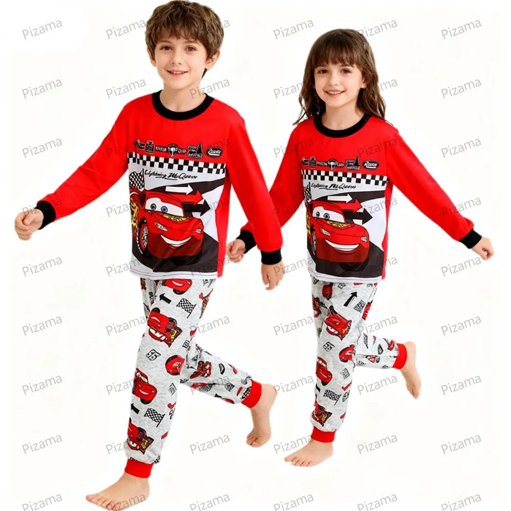 Premium Pajama Sets 100 Percent Cotton Pixar McQueen Print For Boys Aged 2 To 7 Years Disney Sleepwear - ToylandEU