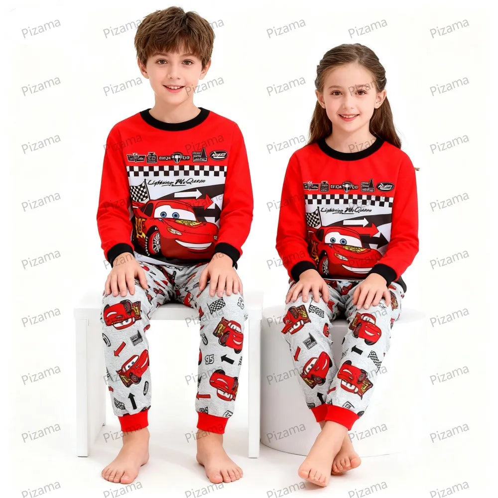 Premium Pajama Sets 100 Percent Cotton Pixar McQueen Print For Boys Aged 2 To 7 Years Disney Sleepwear - ToylandEU