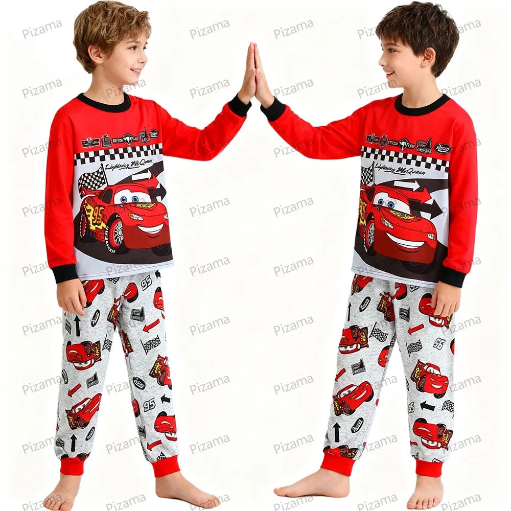Premium Pajama Sets 100 Percent Cotton Pixar McQueen Print For Boys Aged 2 To 7 Years Disney Sleepwear - ToylandEU