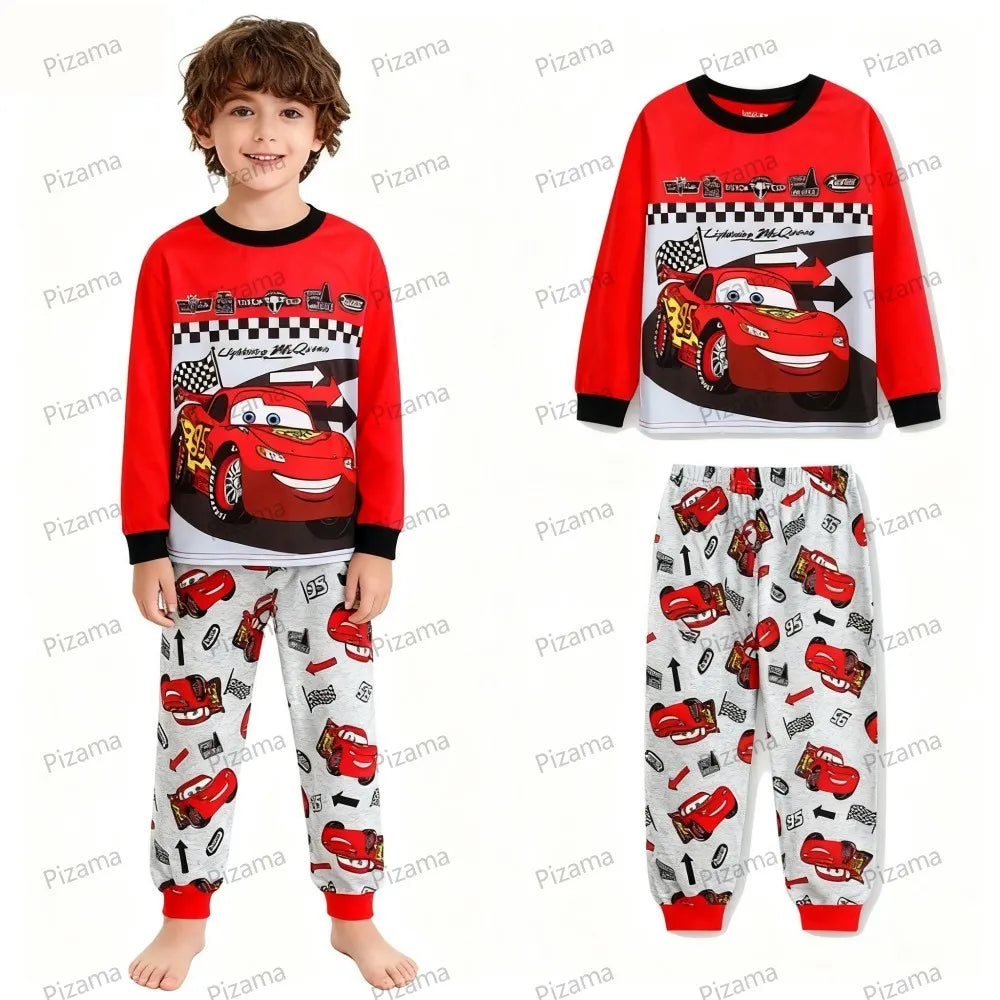 Premium Pajama Sets 100 Percent Cotton Pixar McQueen Print For Boys Aged 2 To 7 Years Disney Sleepwear - ToylandEU