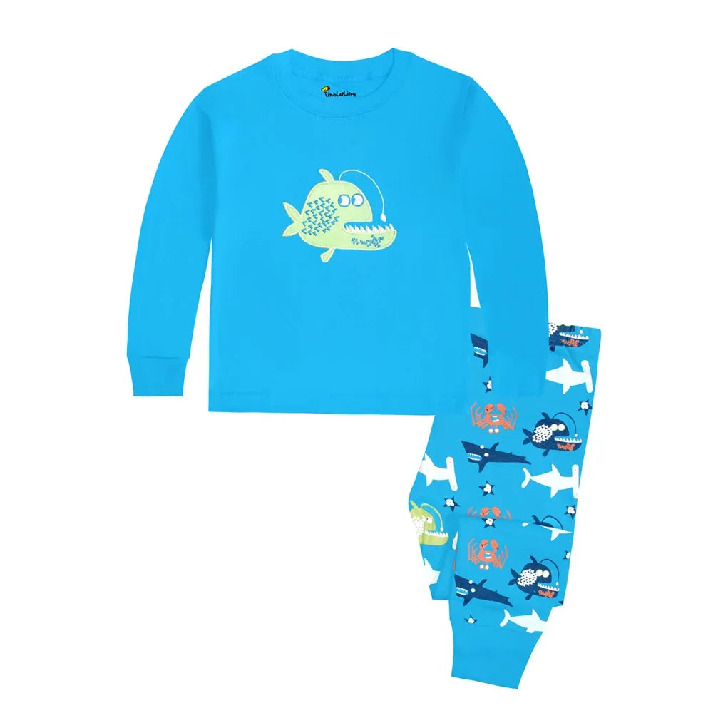 Premium Pajama Sets Animal Cartoon One Hundred Percent Cotton For Boys - ToylandEU