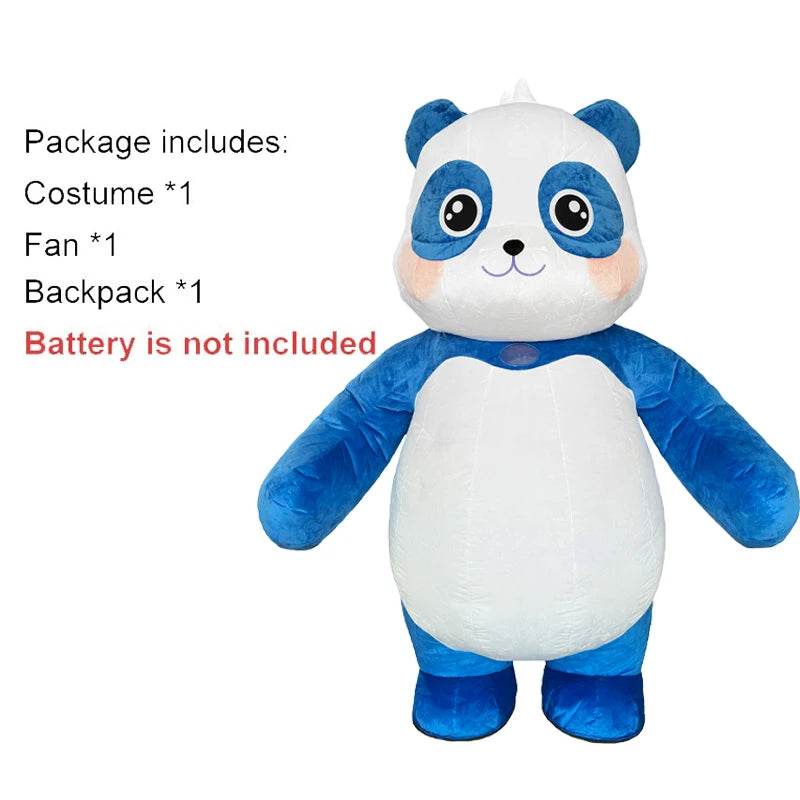 Premium Panda Mascot Costume Blue Inflatable For Parade - ToylandEU
