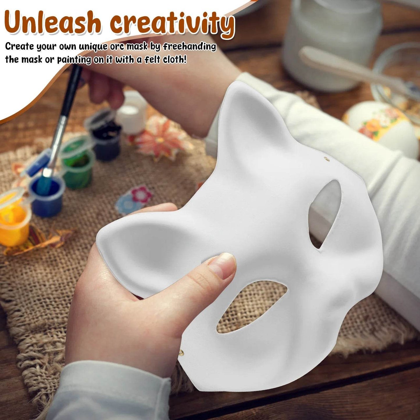 Premium Paper Cat Masks Half Face For Halloween Cosplay - ToylandEU