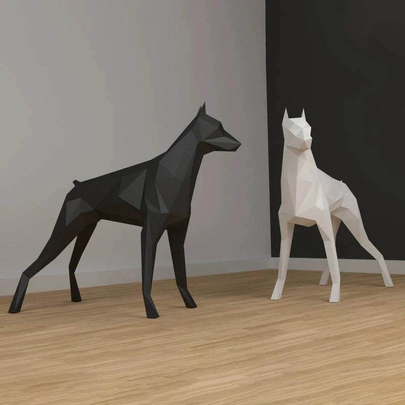 Premium Papercraft Model Cardboard Doberman 3D Home Decor - ToylandEU