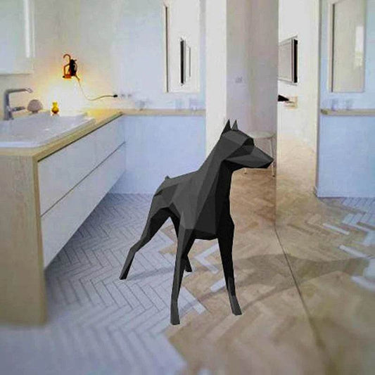 Premium Papercraft Model Cardboard Doberman 3D Home Decor - ToylandEU