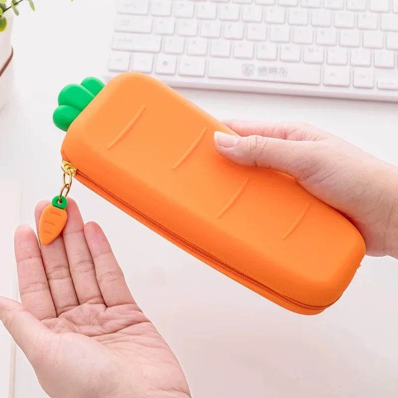 Premium Pencil Case Carrot Silicone For Kids Birthday Gift - ToylandEU