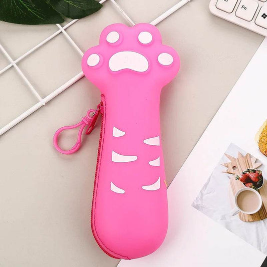 Premium Pencil Case Cat Paw Silicone Zipper For Students - ToylandEU