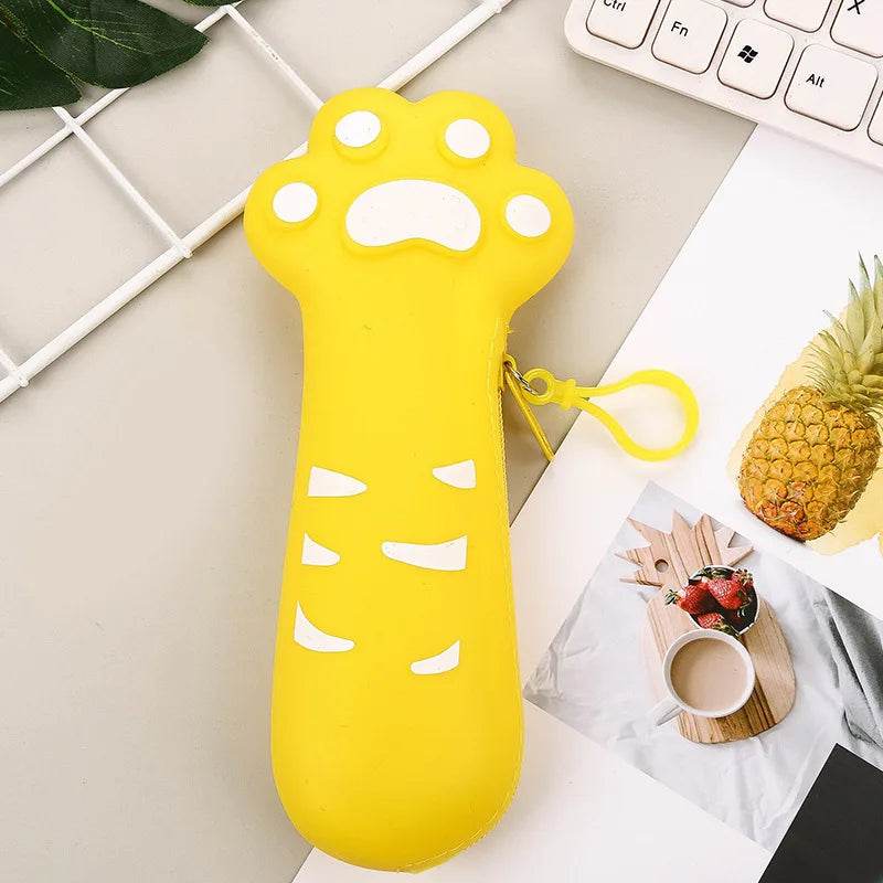 Premium Pencil Case Cat Paw Silicone Zipper For Students - ToylandEU