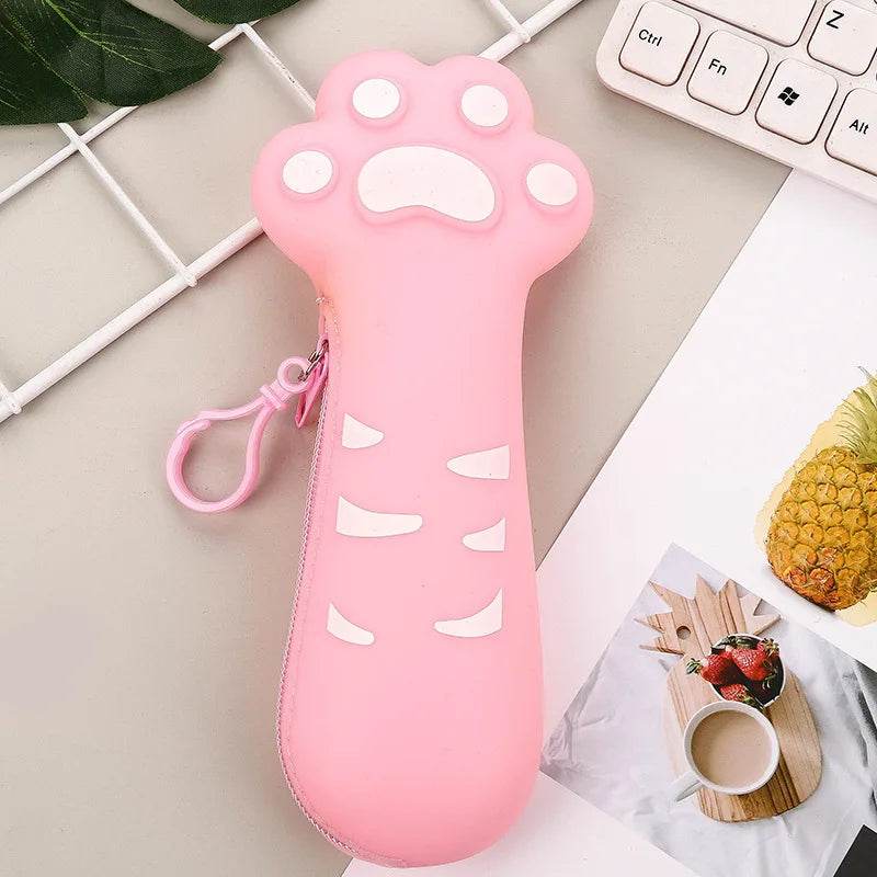 Premium Pencil Case Cat Paw Silicone Zipper For Students - ToylandEU