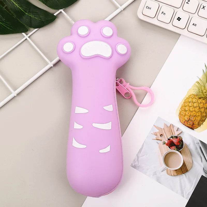 Premium Pencil Case Cat Paw Silicone Zipper For Students - ToylandEU