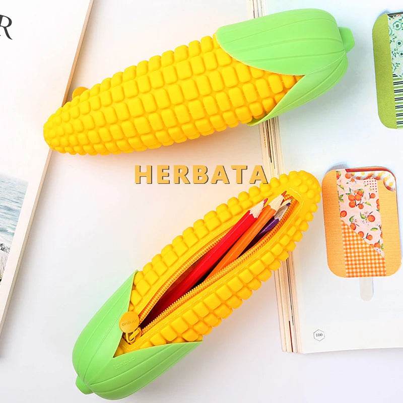 Premium Pencil Case Corn Shaped Silicone For Students - ToylandEU