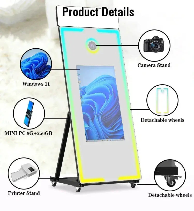 Premium Photo Booth Selfie Mirror With RGB Lighting - ToylandEU