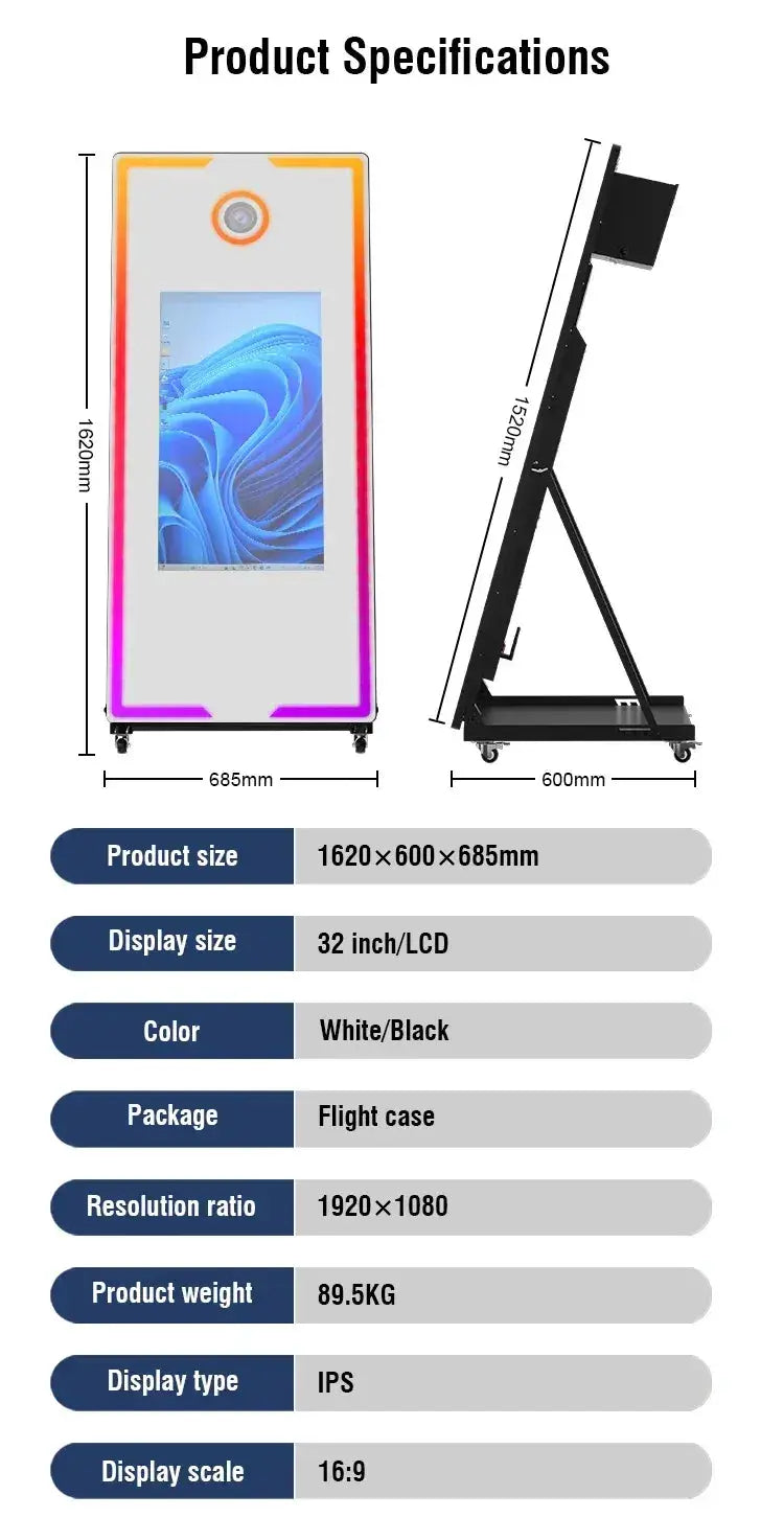 Premium Photo Booth Selfie Mirror With RGB Lighting - ToylandEU