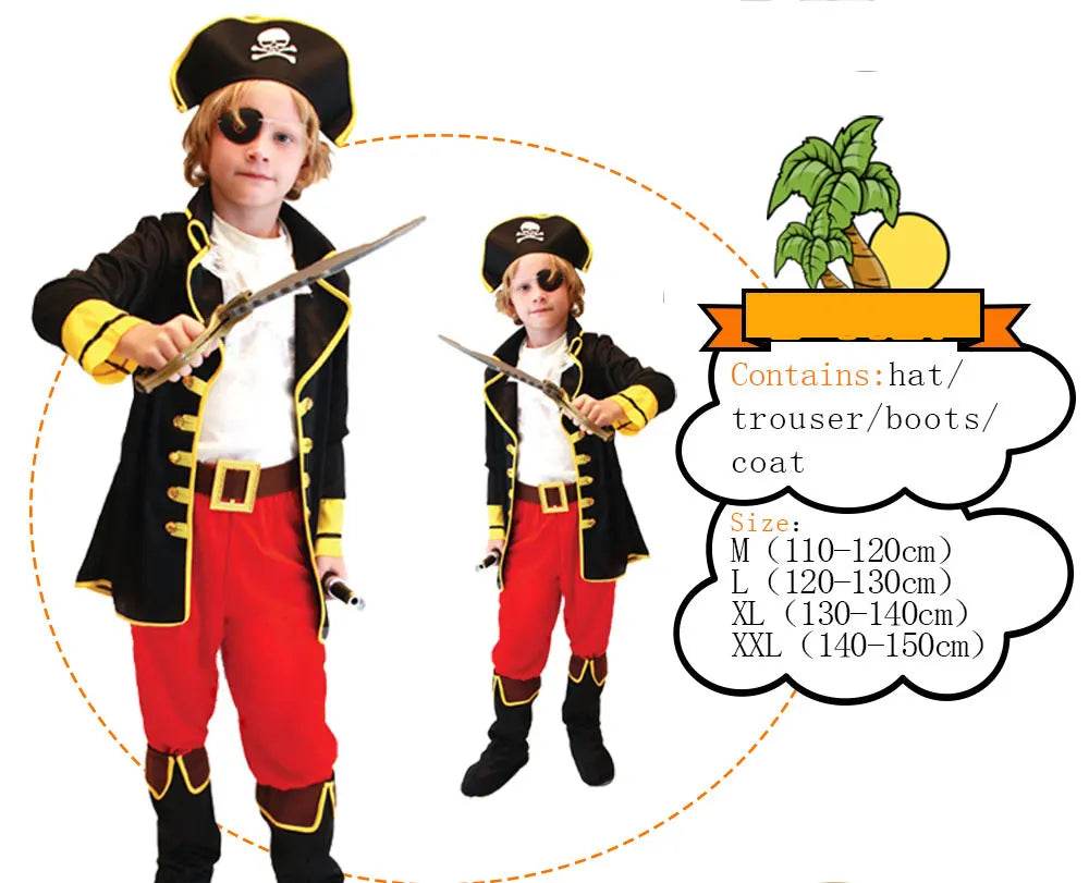 Premium Pirate Costume Set For Boys With Headgear Included - ToylandEU