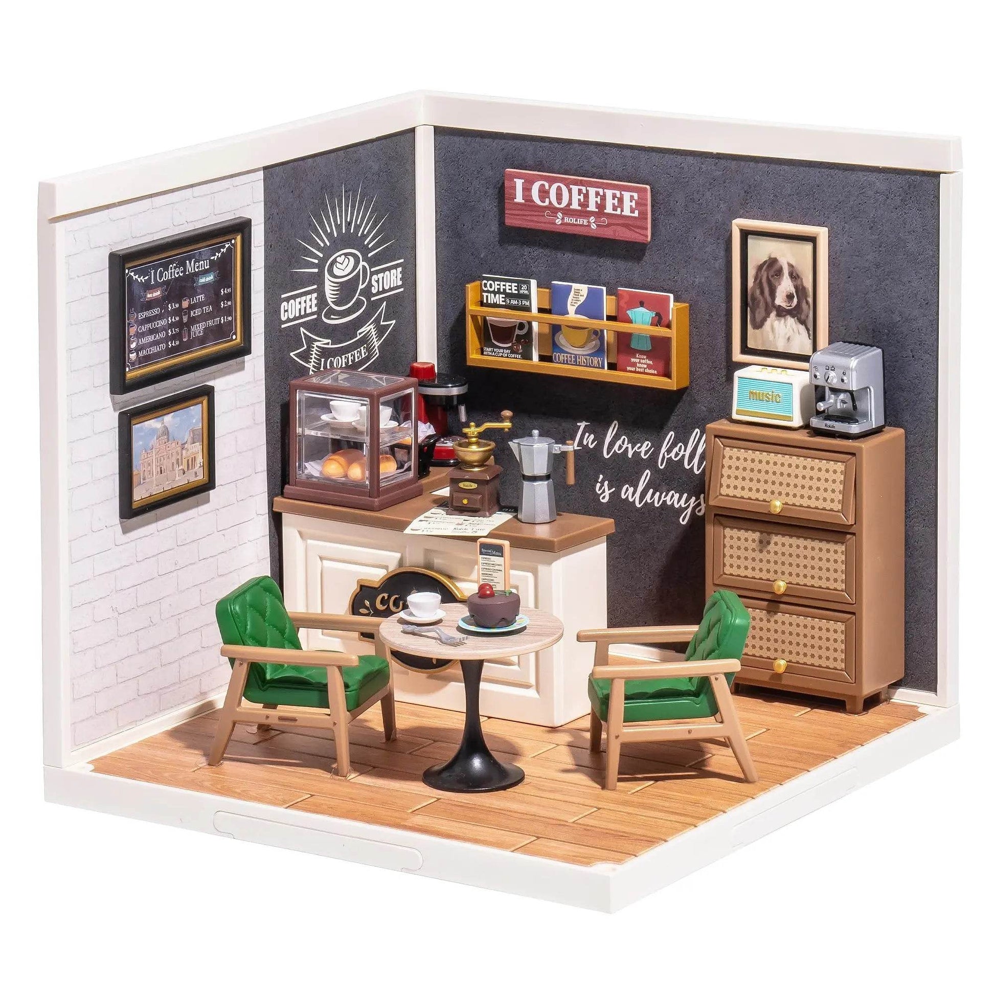 Premium Plastic Diy Miniature House Cafe Energy Store Kids - ToylandEU